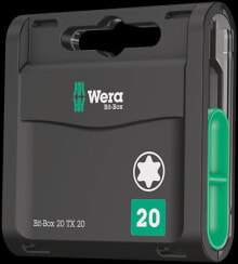 Screwdriver Bits And Holders  Wera 20 TX. Number of bits: 20 pc(s), Screwdrivers/bits tips included: Torx. Case material: Plastic, Package type: Box