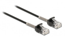 Cables & Interconnects DeLOCK Cable RJ45 plug to RJ45 plug with bend protection Cat.6A 25 cm black, 0.25 m, Cat6a, U/UTP (UTP), RJ-45, RJ-45