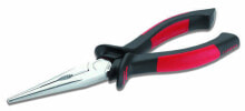 Thin pliers, round pliers and long pliers 10 0216, Needle-nose pliers, Shock resistant, Plastic, Black/Red, 20 cm, 20.3 cm (8")