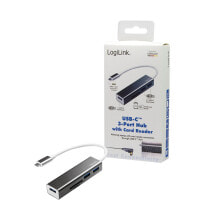 USB Hubs LogiLink UA0305 interface hub USB 3.2 Gen 1 (3.1 Gen 1) Type-C 5000 Mbit/s Aluminium