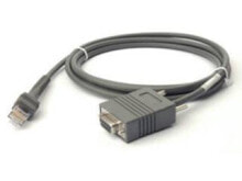 Wires, cables Zebra CBA-R01-S07PBR. Product colour: Grey, Cable length: 2.1336 m, Connector 1: RS232