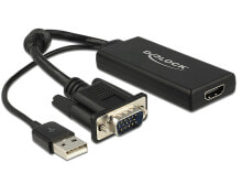 Cables & Interconnects DeLOCK 0.25m VGA+USB2.0-A/HDMI VGA (D-Sub) + USB Black
