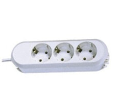 Sockets, switches and frames 387.270, 1.5 m, 3 AC outlet(s), White, White, 56 x 185 x 41 mm