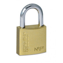 Padlocks Rieffel 5/20 SB, Conventional padlock, Key lock, Keyed to differ, Brass, Brass, Steel