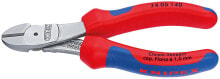 Pliers and side cutters Knipex 74 05 140, Diagonal-cutting pliers, Chromium-vanadium steel, Plastic, Blue, Red, 14 cm, 157 g