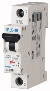 Automation for electric generators Eaton FAZ-C2/1. Rated current: 2 A. Circuit breaker type: Miniature circuit breaker, Type: C-type, Product colour: White
