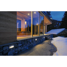 Wall and Ceiling Lights Outdoor Recessed Wall Light, LED, 3000K, IP54, Rectangular, Silver-Grey