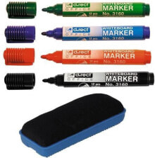 Felt-Tip Pens D.Rect Markery, komplet 4 kolory + gąbka (215626)