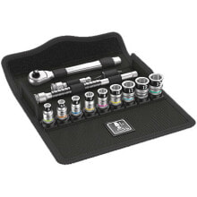Tool kits and accessories Wera 8100 SA 12 HF, Socket set, Black, Chrome, Multicolor, Ratchet handle, 1 pc(s), 1/4", 5,5.5,6,7,8,10,11,12,13 mm
