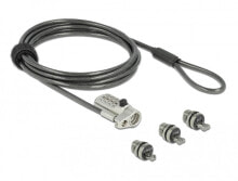Cable channels Navilock 20677 cable lock Black, Silver 2 m