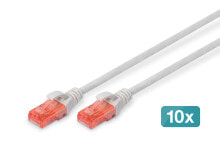 Cables or Connectors for Audio and Video Equipment Digitus DK-1617-005-10, 0.5 m, Cat6, U/UTP (UTP), RJ-45, RJ-45, Grey