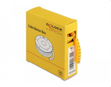 Accessories for cable channels DeLOCK 18355. Type: Cable markers, Product colour: Yellow, Material: Plastic. Package type: Box. Quantity per pack: 500 pc(s)