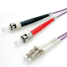 Cables & Interconnects ROLINE Fibre Optic Jumper Cable, 50/125µm, LC/ST, OM4, purple 1 m
