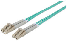 Cables or Connectors for Audio and Video Equipment Intellinet Fibre Optic Patch Cable, OM3, LC/LC, 2m, Aqua, Duplex, Multimode, 50/125 µm, LSZH, Fiber, Lifetime Warranty, Polybag