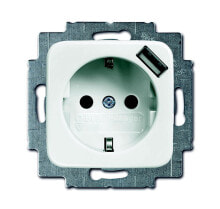 Sockets, switches and frames Busch-Jaeger 20 EUCBUSB-214, USB, CEE 7/4, 2P+E, White, IP20, 250 V