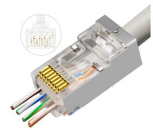 Tips, Sleeves, Ppe, Zpo Microconnect KON512-50EZ, RJ45, Silver, Transparent, Male, Straight, Cat6a, F/FTP (FFTP)