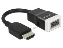 Cables & Interconnects DeLOCK 65587 video cable adapter HDMI-A VGA, 3.5mm Black, White