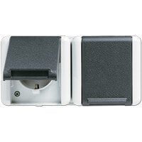 Accessories for sockets and switches JUNG 8220 W, Type F, Black, White, Thermoplastic, IP44, Universal, 250 V