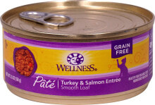 Wet Cat Food Wellness Paté Smooth Loaf Canned Cat Food Turkey and Salmon Entrée -- 5.5 oz