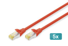 Cables & Interconnects Digitus DK-1644-A-100-R-5, 10 m, Cat6a, S/FTP (S-STP), RJ-45, RJ-45, Red