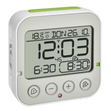 Weather Stations, Surface Thermometers and Barometers TFA-Dostmann 60.2550.02 alarm clock Digital alarm clock White