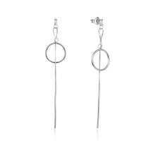 Earrings Длинные серебряные серьги с цирконами AGUP1981