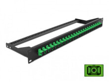 Accessories for telecommunications cabinets and racks DeLOCK 43381, Fiber, SC, Black, Green, Rack mounting, 1U, 482.6 mm