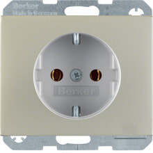 Sockets, switches and frames Berker 47357004, Type F, Stainless steel, Stainless steel, IP20, 250 V, 16 A