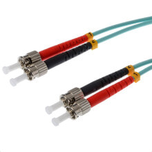 Cable channels Helos 7.5m OM3 ST fibre optic cable Turquoise