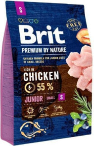 Dog Dry Food Brit Premium by Nature Junior S 8 kg Puppy Apple, Chicken, Corn