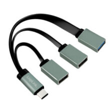 USB Hubs LogiLink UA0315 interface hub USB 3.2 Gen 1 (3.1 Gen 1) Type-C 5000 Mbit/s Black, Grey