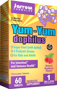 Prebiotics And Probiotics Jarrow Formulas Yum-Yum Dophilus® Natural Raspberry -- 1 billion - 60 Chewable Tablets