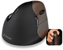 Computer Mice VerticalMouse 4, Right-hand, Optical, RF Wireless+USB, Black,Brown