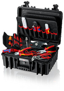 Tool kits and accessories Knipex 00 21 35, Black, Polystyrene, 25 pockets, Puncture resistant,Waterproof, 470 x 190 x 370 mm, 437 mm