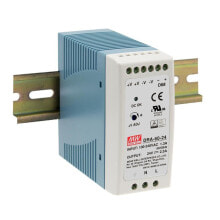 Power Supplies MEAN WELL DRA-60-24, 60 W, 90 - 264 V, ITE EN/UL/IEC 60950, White, 40 mm, 100 mm