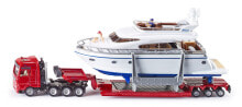Cars and equipment Siku Heavy Haulage Transporter with yacht, Red,White, Heavy haulage transporter model, 1:87, 305 mm, 71 mm, 151 mm
