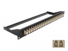 Accessories for telecommunications cabinets and racks DeLOCK 43388, Fiber, LC, Beige, Black, Rack mounting, 1U, 482.6 mm