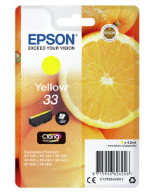 Cartridges Epson Oranges Singlepack Yellow 33 Claria Premium Ink