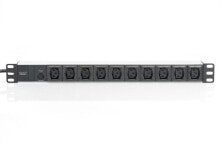 Accessories for telecommunications cabinets and racks Digitus 10-Outlet Strip, 10 AC outlet(s), 250 V, 50 - 60 Hz, 10 A, 2500 W, Black