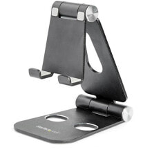 Phone Holders StarTech.com Phone and Tablet Stand - Foldable Universal Mobile Device Holder for Smartphones & Tablets - Adjustable Multi-Angle Ergonomic Cell Phone Stand for Desk - Portable - Black