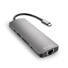 Power Supply Sharkoon USB 3.0 Type C Combo Adapter interface cards/adapter HDMI, RJ-45, USB 3.2 Gen 1 (3.1 Gen 1)
