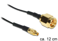 Cables & Interconnects DeLOCK 88471 coaxial cable 0.12 m MMCX SMA Gold, Black