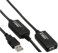 Cables or Connectors for Audio and Video Equipment 25m USB 2.0 A m/f, 25 m, USB A, USB A, 2.0, Male/Female, Black