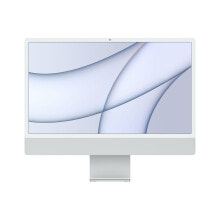 Monoblock PCs Apple iMac 24" M1 (8-CPU / 7-GPU)"Silber Magic Maus 16GB 256GB SSD kein Gigabit Ethernet Magic Keyboard mit Touch ID und Ziffernblock - Deutsch
