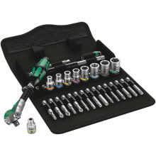 Tool kits and accessories Wera 8100 SA 6, Socket wrench set, Black,Chrome,Green, CE, Ratchet handle, 1 pc(s), 1/4"