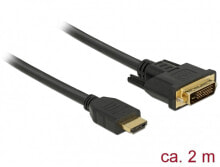 Cables & Interconnects DeLOCK 85654 video cable adapter 2 m HDMI Type A (Standard) DVI Black