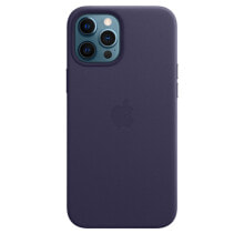 Smartphone Cases Apple iPhone 12 Pro Max Leather Case with MagSafe - Deep Violet, Skin case, Apple, iPhone 12 Pro Max, 17 cm (6.7"), Violet