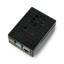 Cases Pi-Blox case for Raspberry Pi 4B - black - Multicomp Pro MP001209