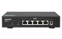 Routers and Switches QNAP QSW-1105-5T network switch Unmanaged Gigabit Ethernet (10/100/1000) Black