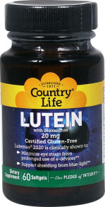 Lutein Country Life Lutein with Zeaxanthin -- 20 mg - 60 Softgels